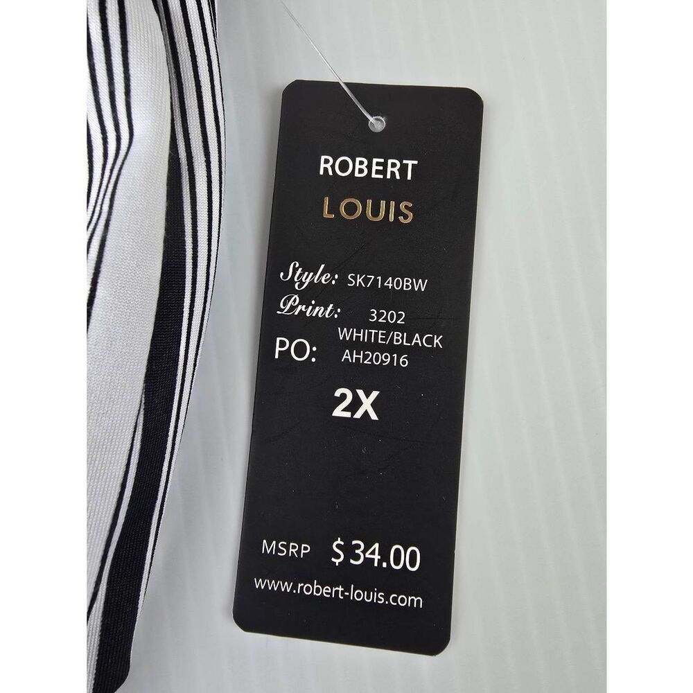 Robert Louis Shorts Sz 2X Black/White Stripe New - Picture 7 of 11